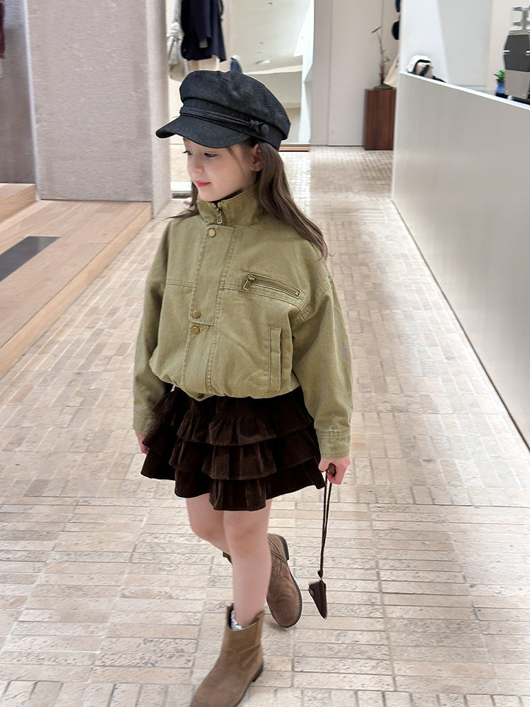 【現貨 160cm】韓版帥氣工裝機車夾克