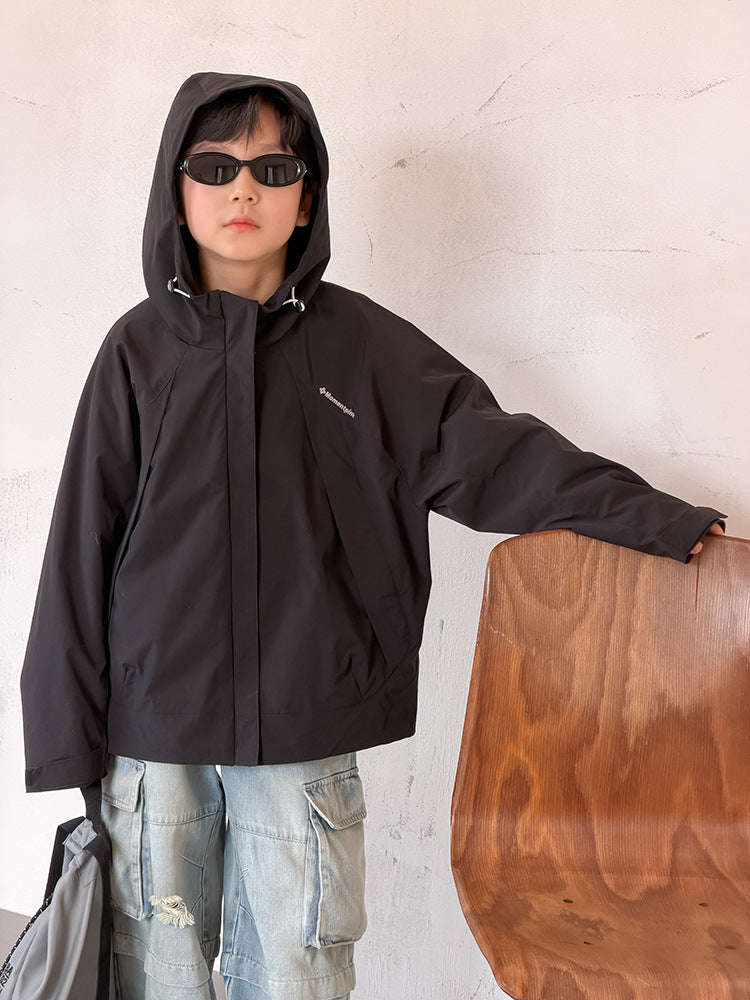 【100-170cm】帥氣連帽戶外防水衝鋒外套