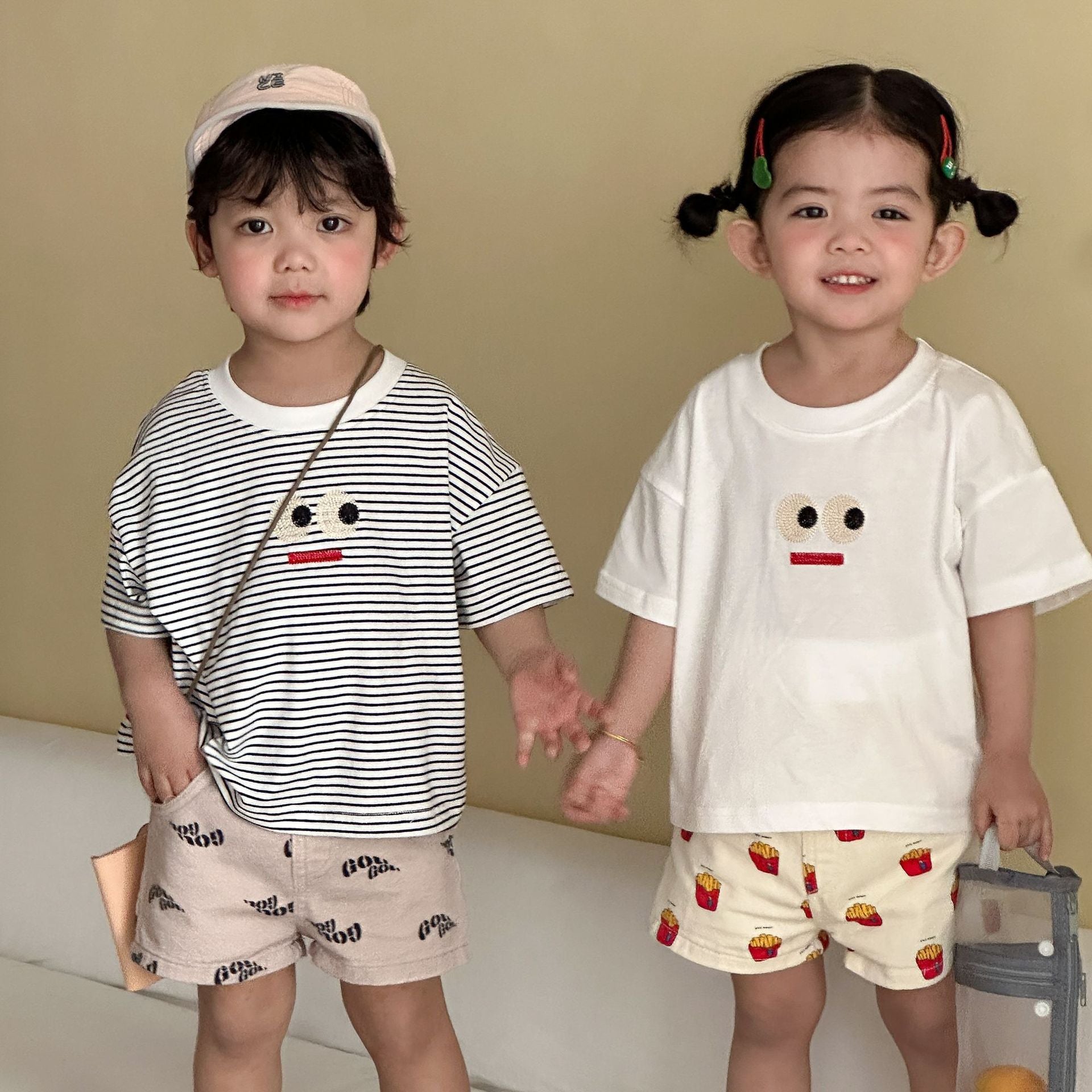 【80-150cm】表情條紋T