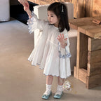 【90-140cm】小清新刺繡花邊連身裙