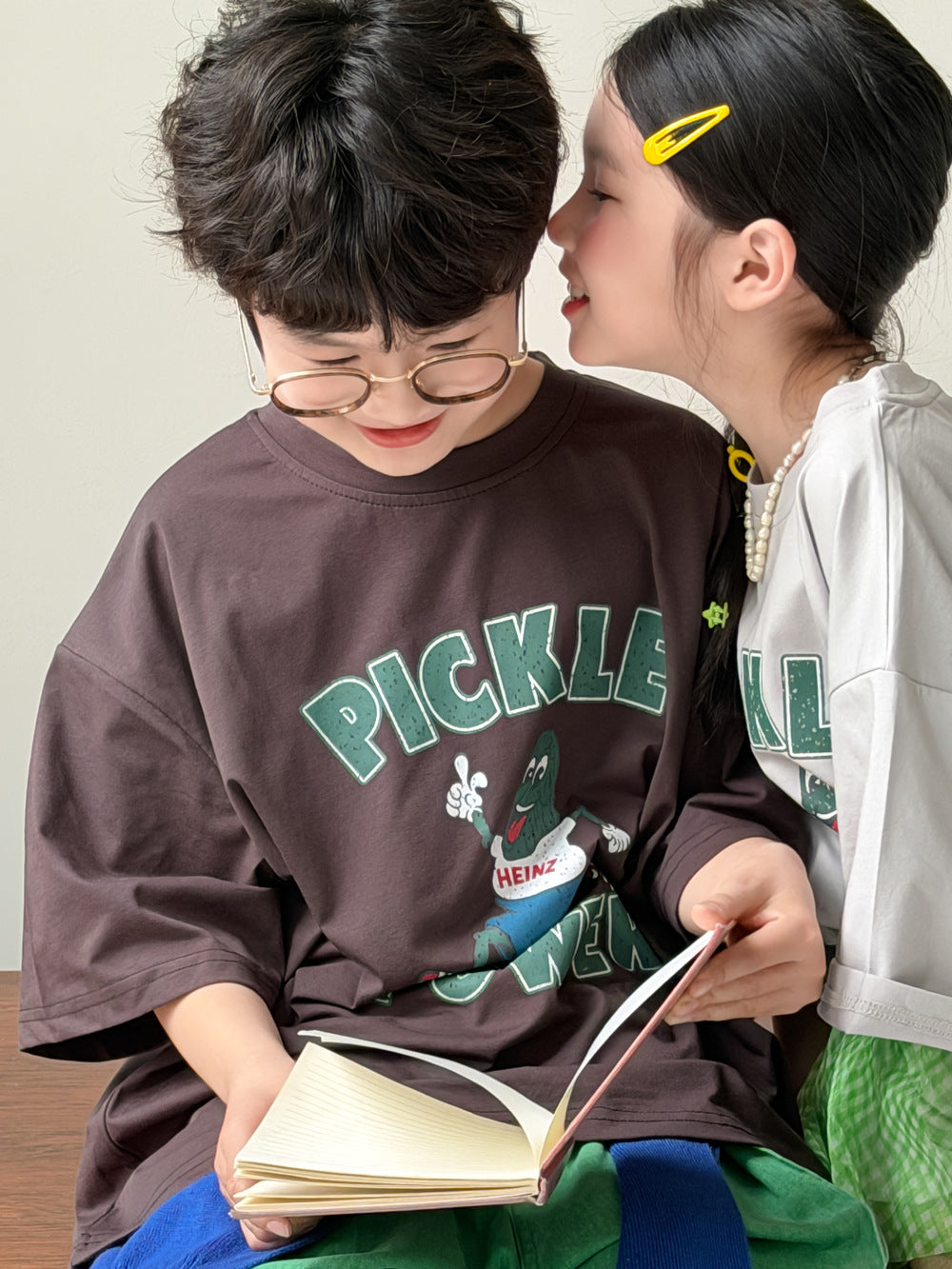 【100-160cm】韓版Pickle Power搞怪印花T