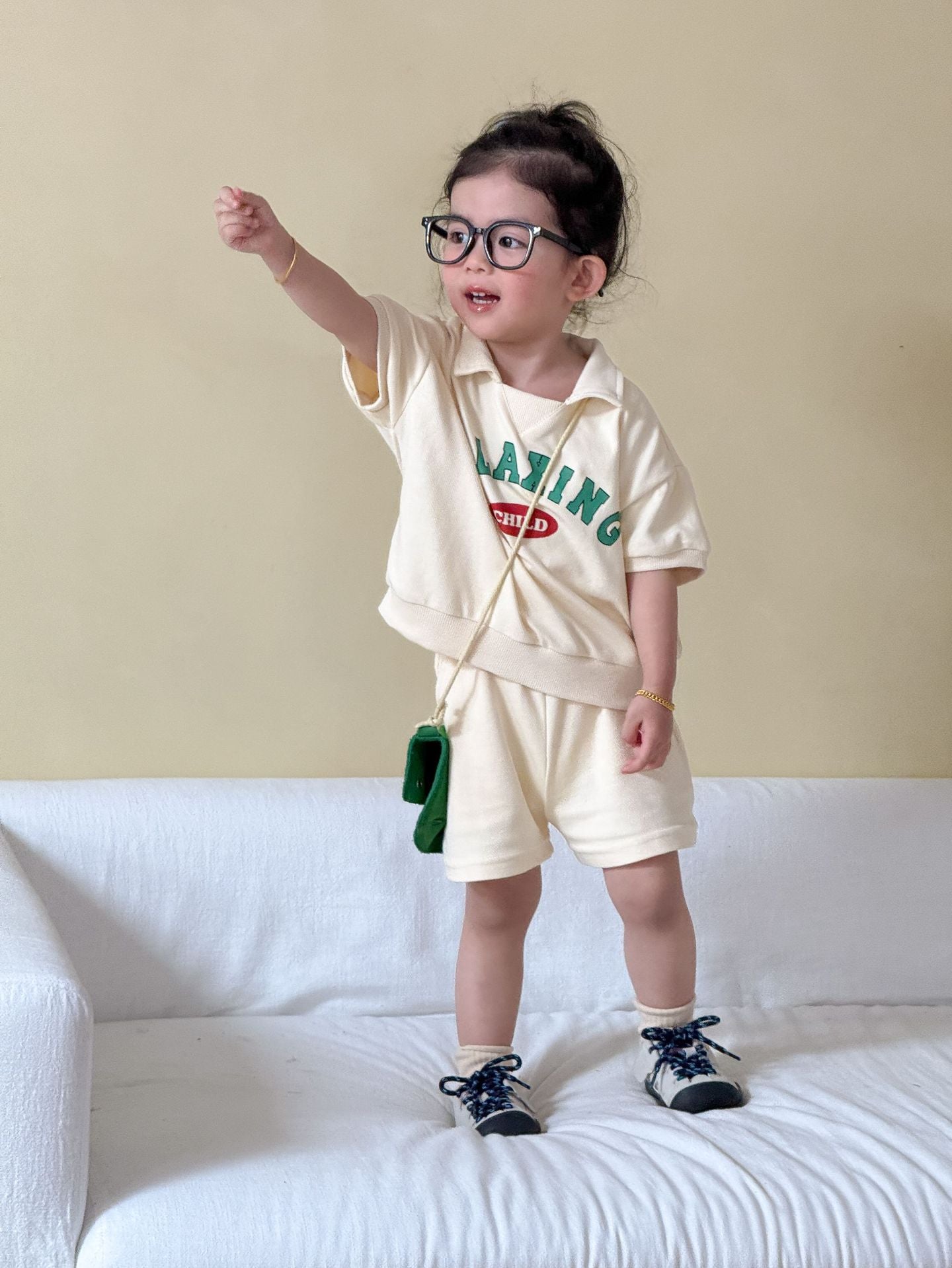 【80-150cm】字母polo休閒套裝