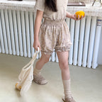 【80-130cm】(2色)韓版碎花花苞褲