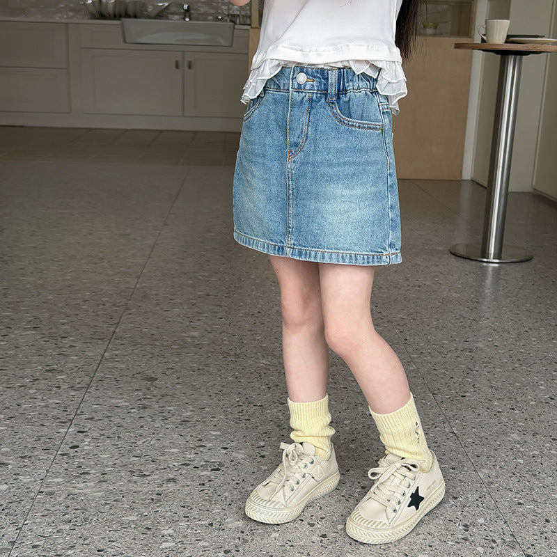 【100-170cm】簡約風包臀牛仔短裙