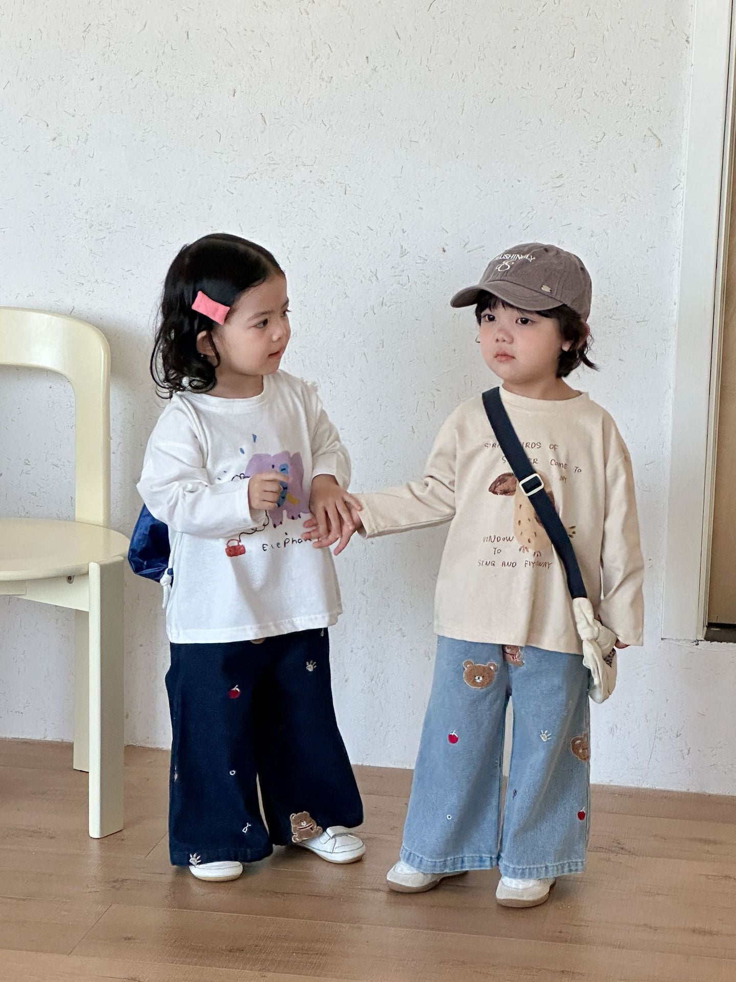 【80-150cm】可愛動物寬鬆純棉T恤