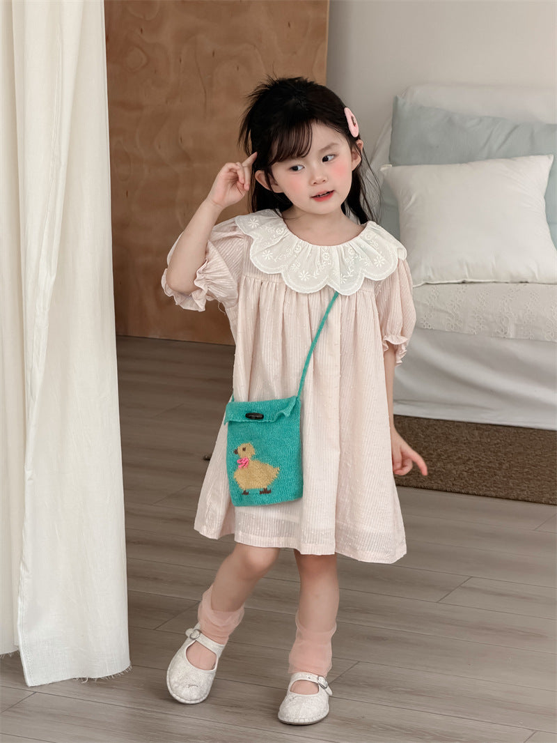 【80-130cm】甜美花邊領公主裙