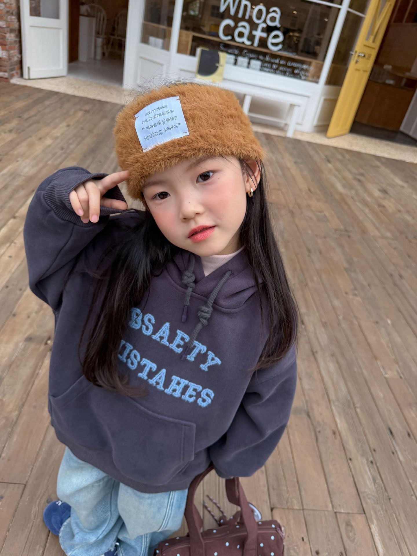 【現貨 90/120cm】【加絨】字母連帽T