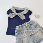 【90-150cm】荷葉邊牛仔A字半身裙