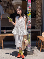 【100-160cm】韓版荷葉邊背心