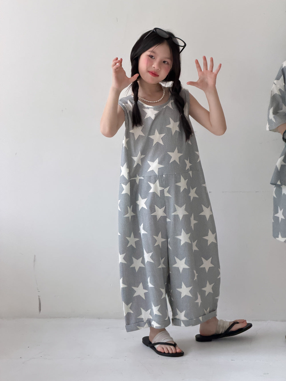 【100-160cm】滿印星星連身褲 | 套裝
