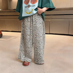 【90-150cm】韓版慵懶豹紋水洗休閒褲