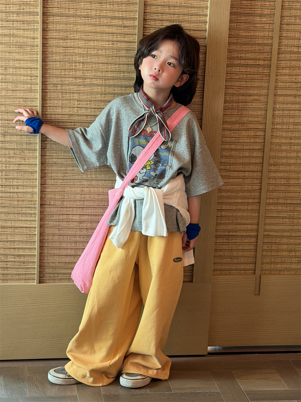 【90-150cm】韓版前後卡通印花圓領T