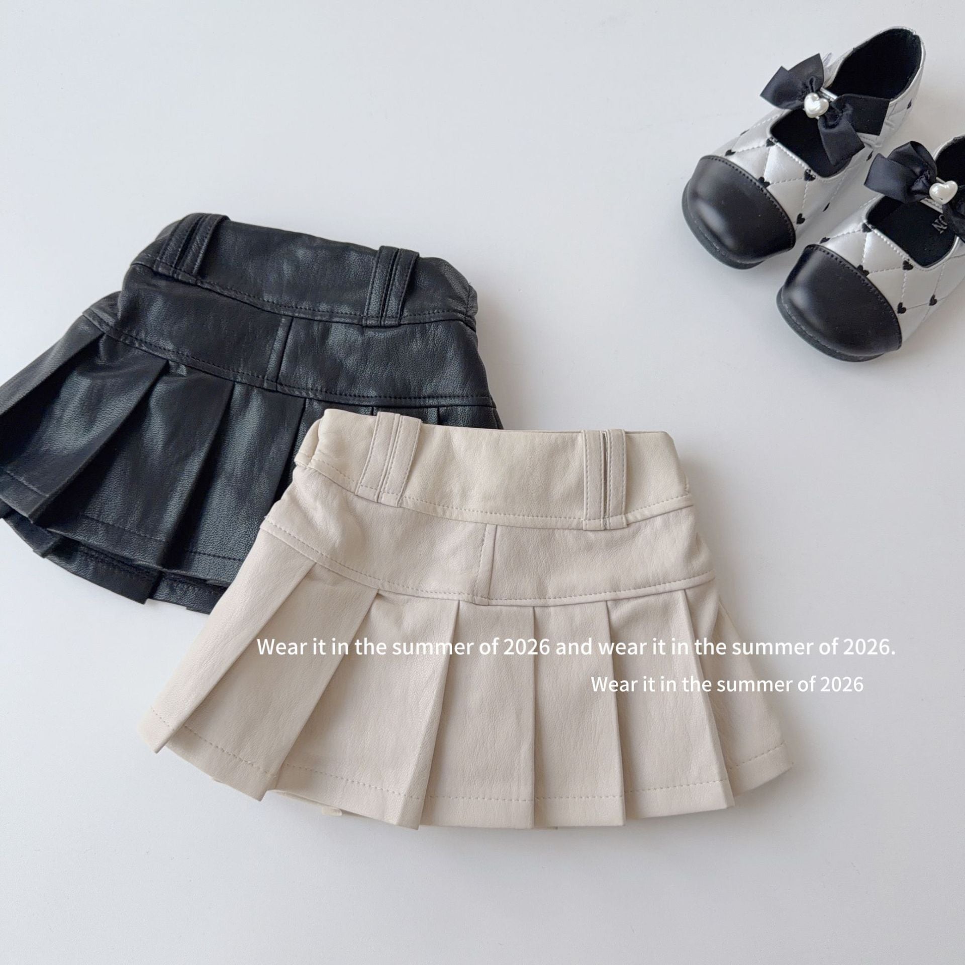 【90-150cm】時尚軟皮褲裙