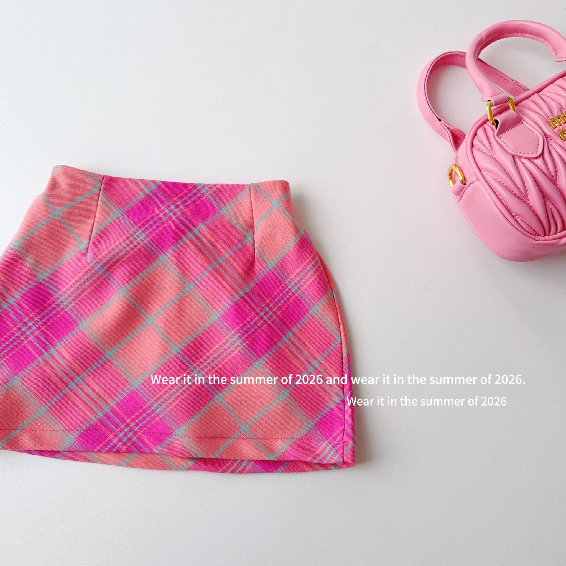 【90-150cm】彩色格紋半身裙