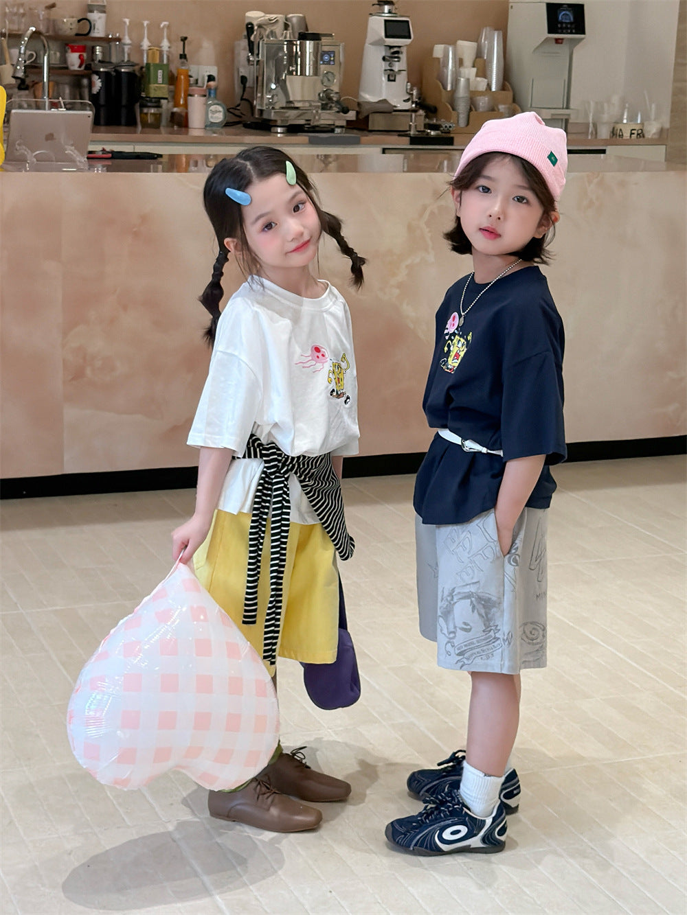 【90-150cm】海綿寶寶印花T