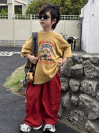 【100-160cm】炒洗做舊卡通印花T