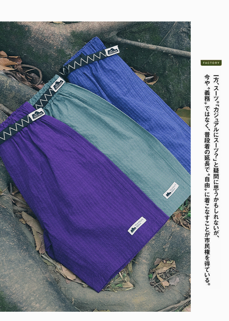 【110-170cm】格紋輕薄涼感短褲