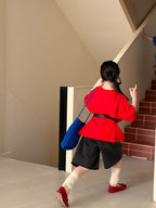 【100-160cm】簡約熊熊圓領上衣