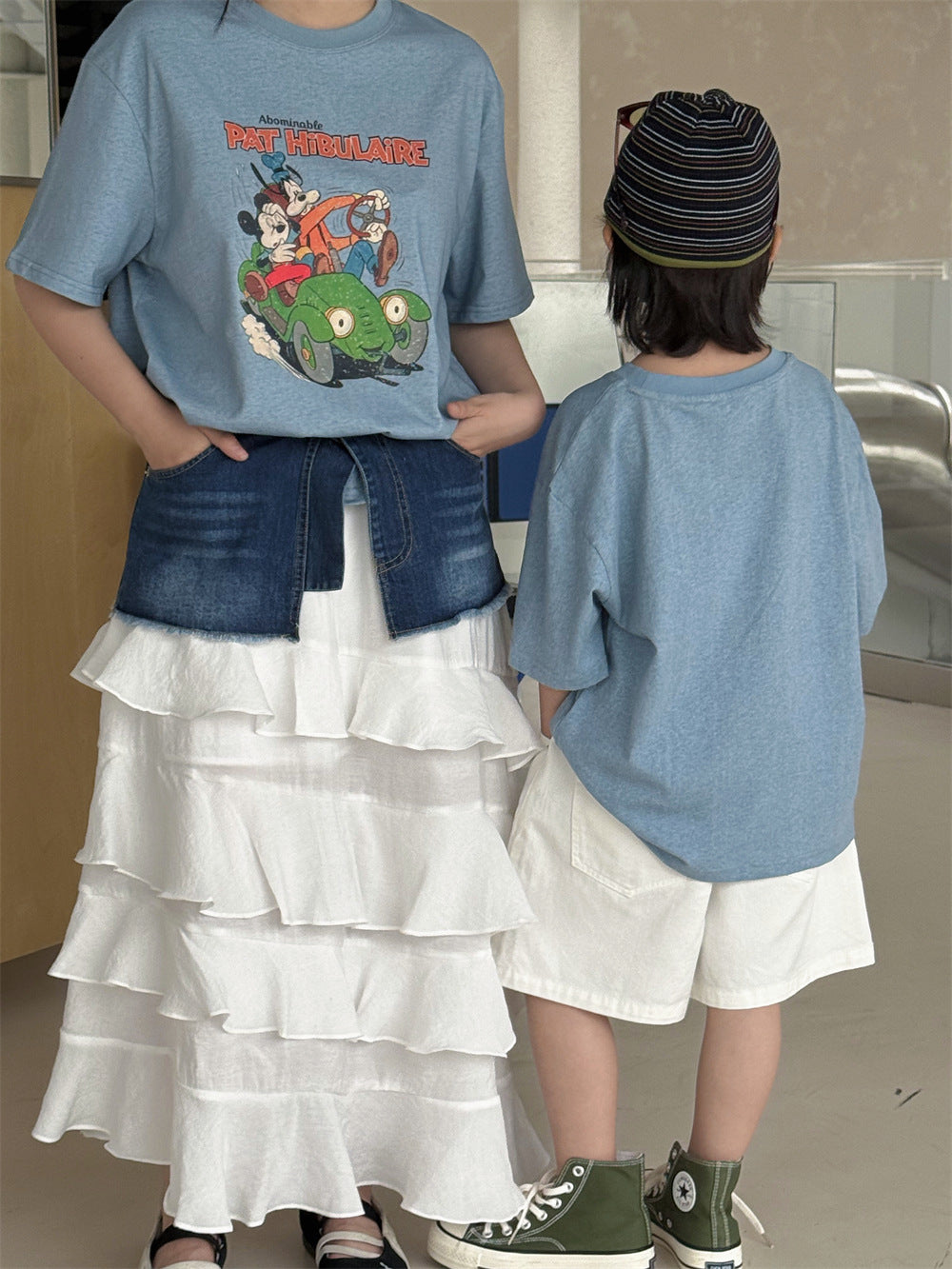 【100-160cm / M.L】【親子款】韓系米奇汽車印花T