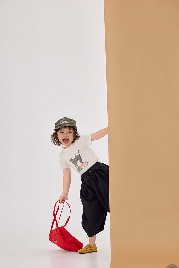 【90-150cm】高彈力修身貓咪打底衣