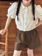 【100-170cm】法式泡泡袖娃娃衫