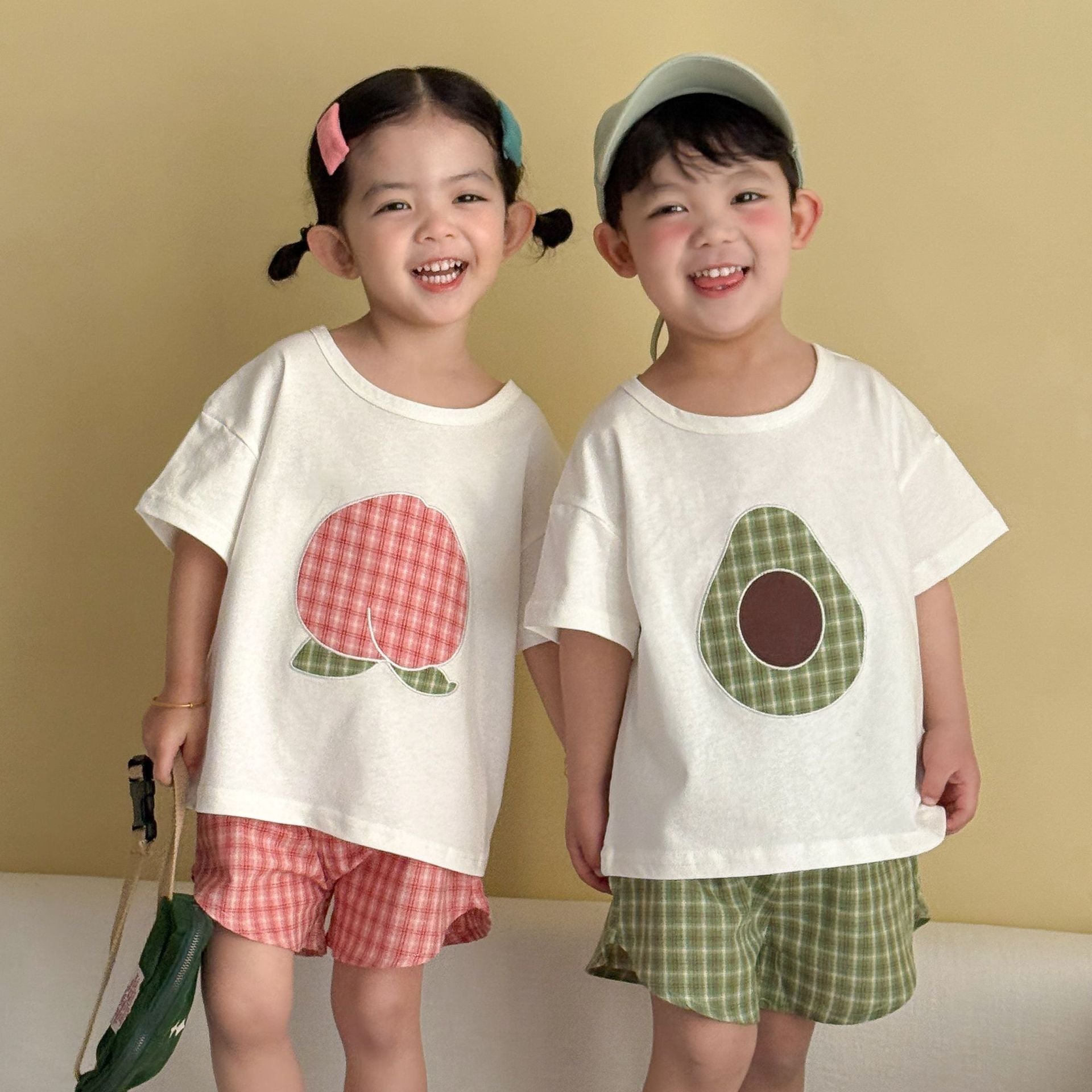 【80-150cm】水果格紋居家服套裝