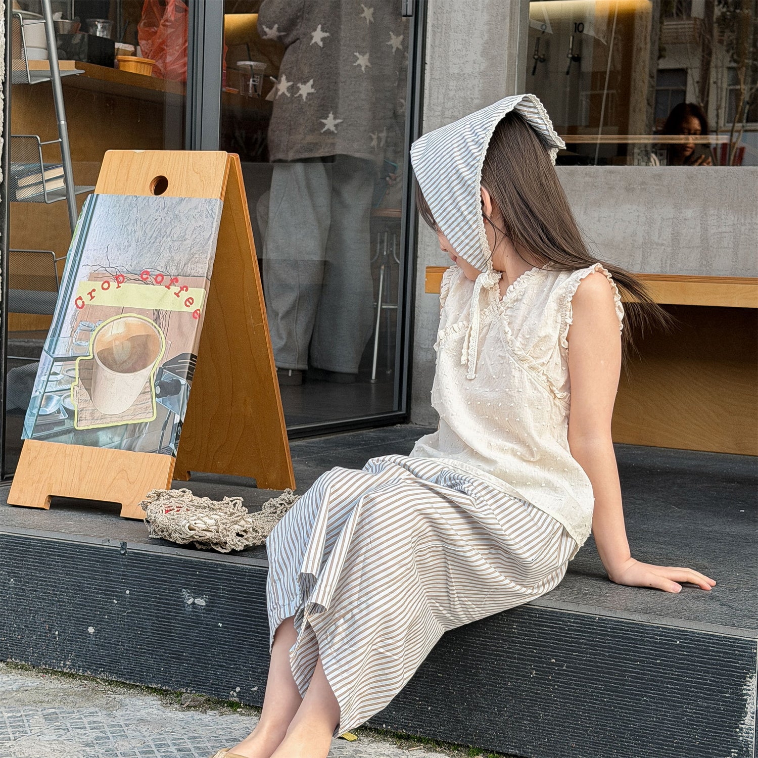 【80-130cm】韓版立體點點荷葉邊背心