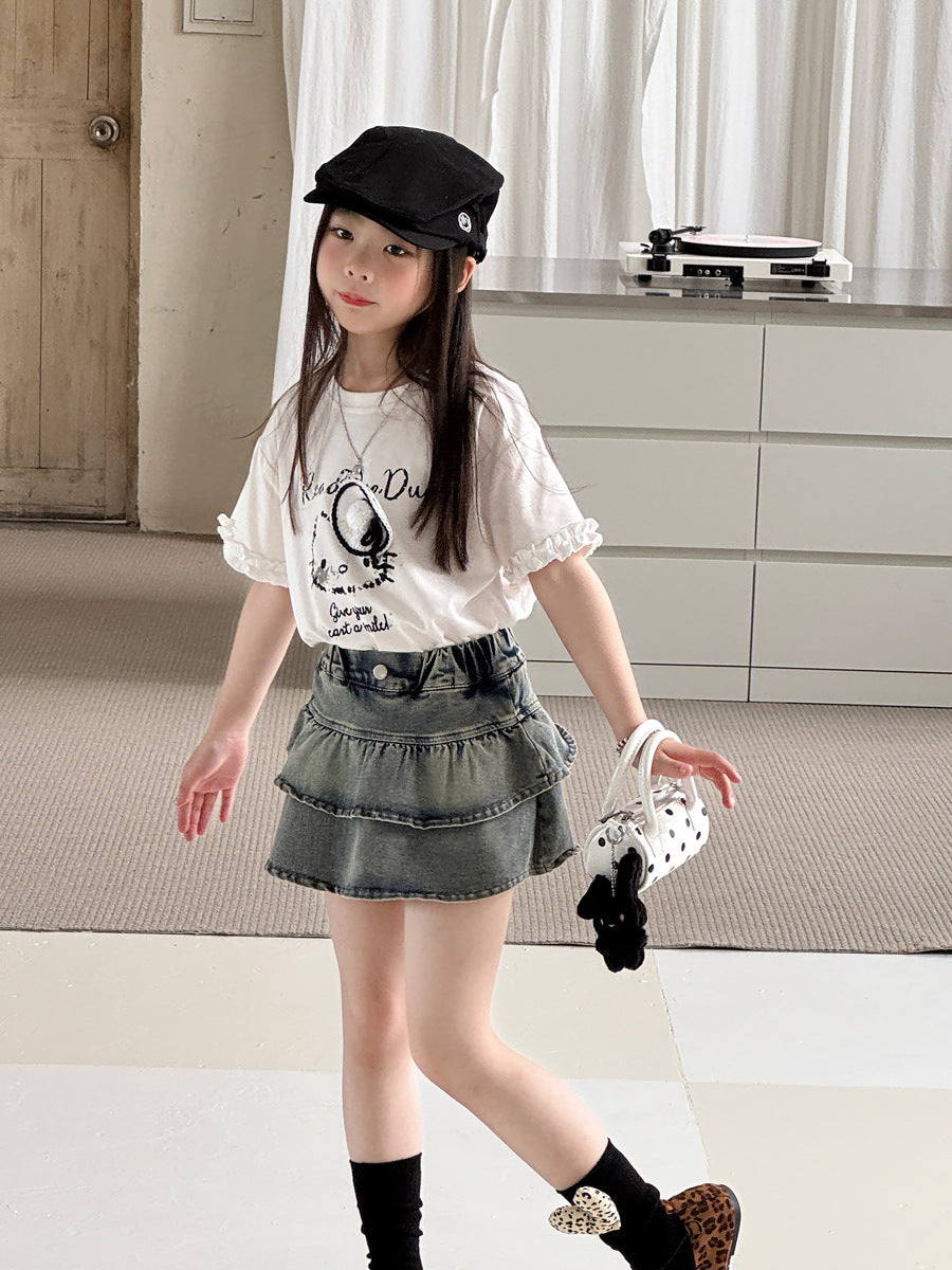 【100-150cm】美式辣妹牛仔百褶裙
