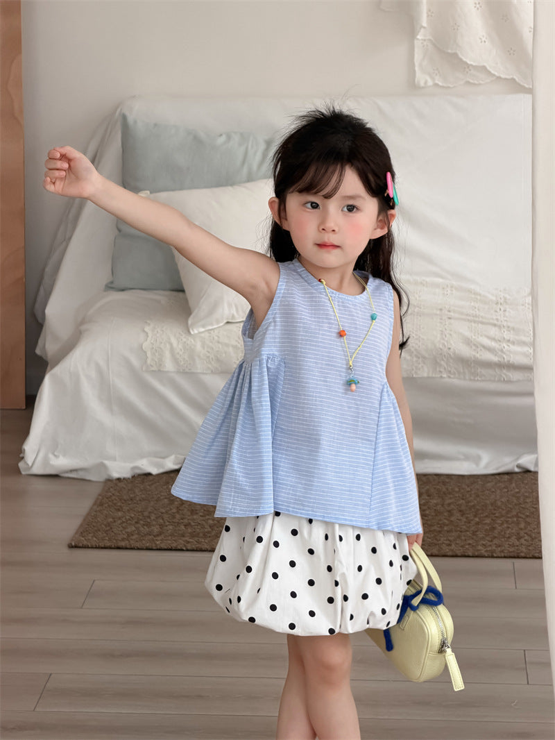 【80-130cm】波點花苞半身裙