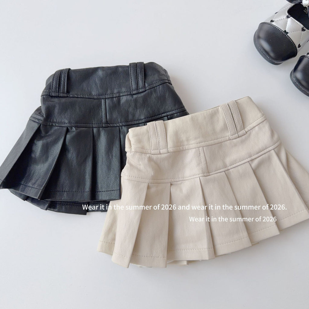 【90-150cm】時尚軟皮褲裙