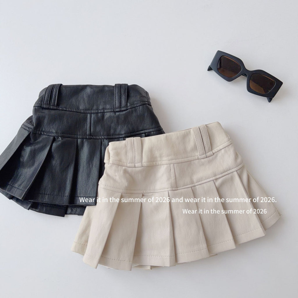 【90-150cm】時尚軟皮褲裙