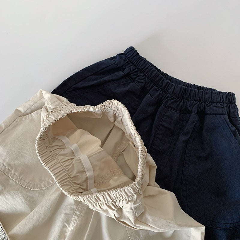 【80-130cm】韓版休閒反摺短