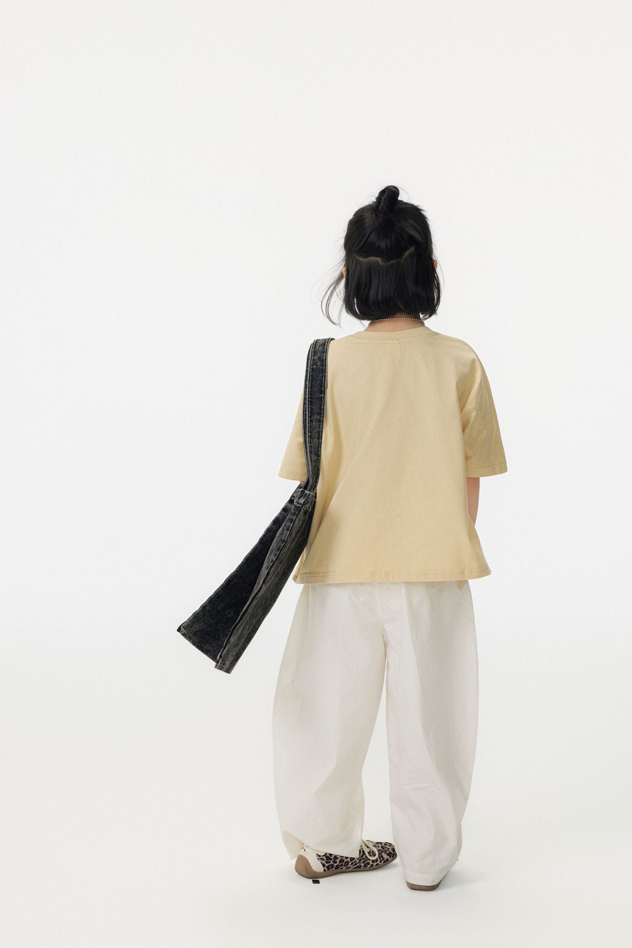 【90-150cm / M.L】【親子裝】日系前擺圓弧寬版短袖