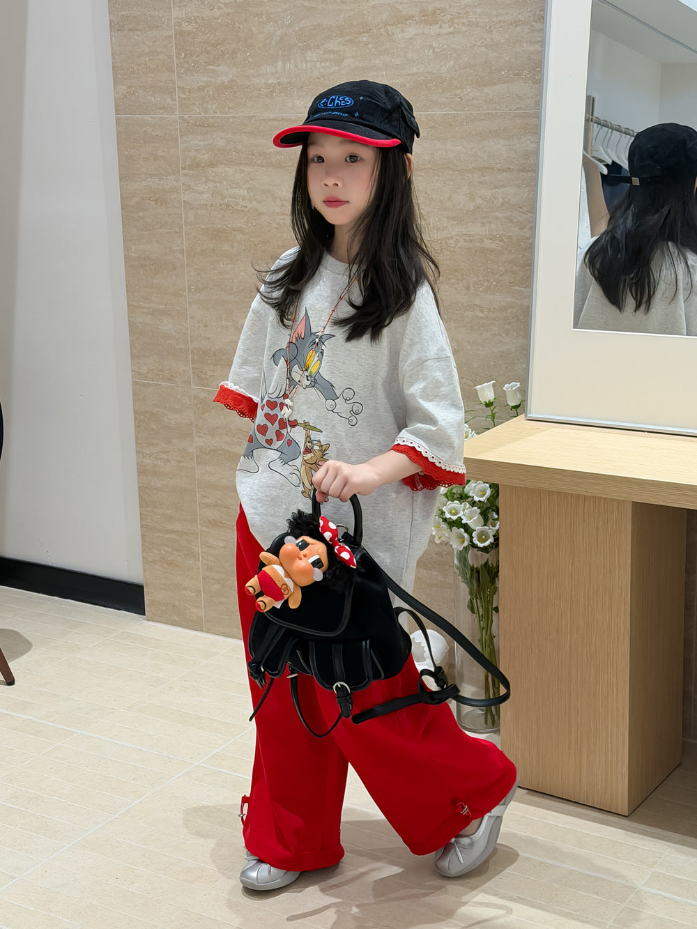 【100-160cm】湯姆貓圓領寬鬆上衣