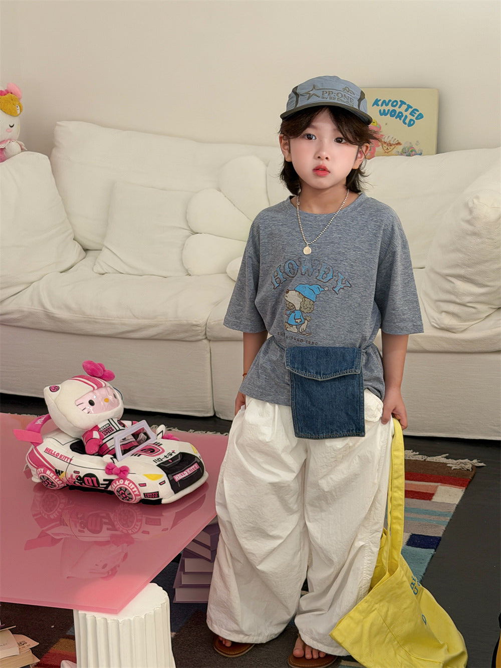 【90-150cm】韓系彩棉卡通印花短袖