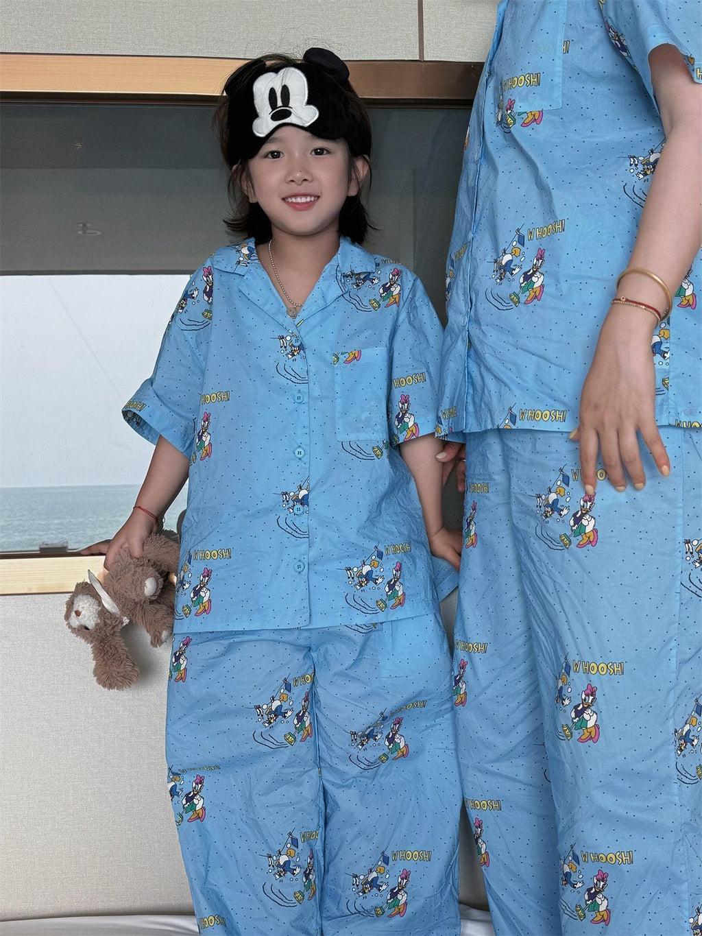 【100-160cm】【親子裝】卡通印花居家服套裝
