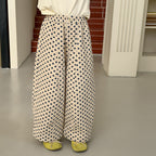 【100-170cm】寬鬆甜美棉質圓點褲子休閒波點褲