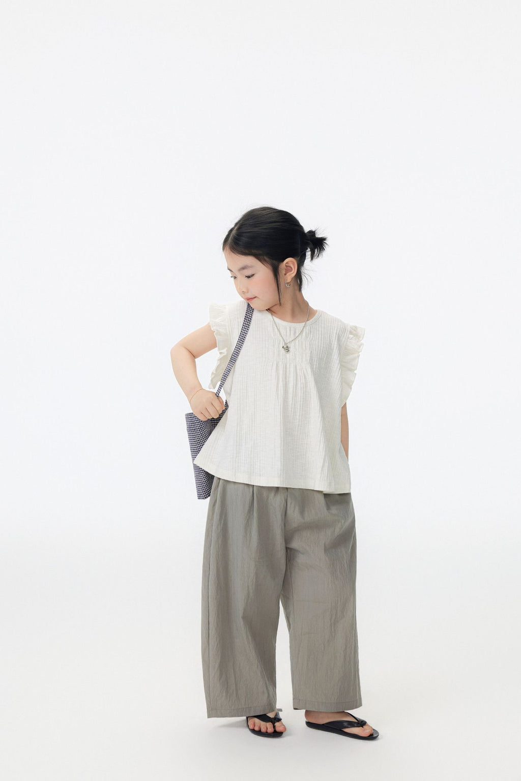 【90-150cm / M.L】【親子裝】日系純色九分蘿蔔休閒褲