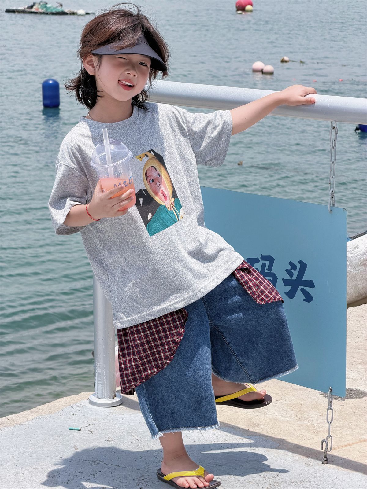 【100-160cm】【親子裝】尖叫女孩印花T
