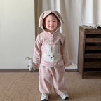 【73-110cm】條紋兔子套裝