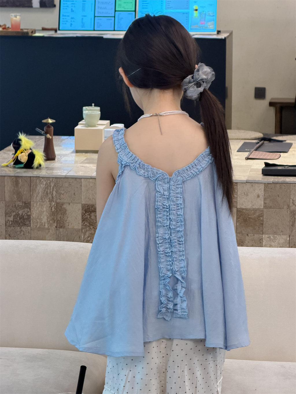 【100-160cm】韓版甜美花邊娃娃衫