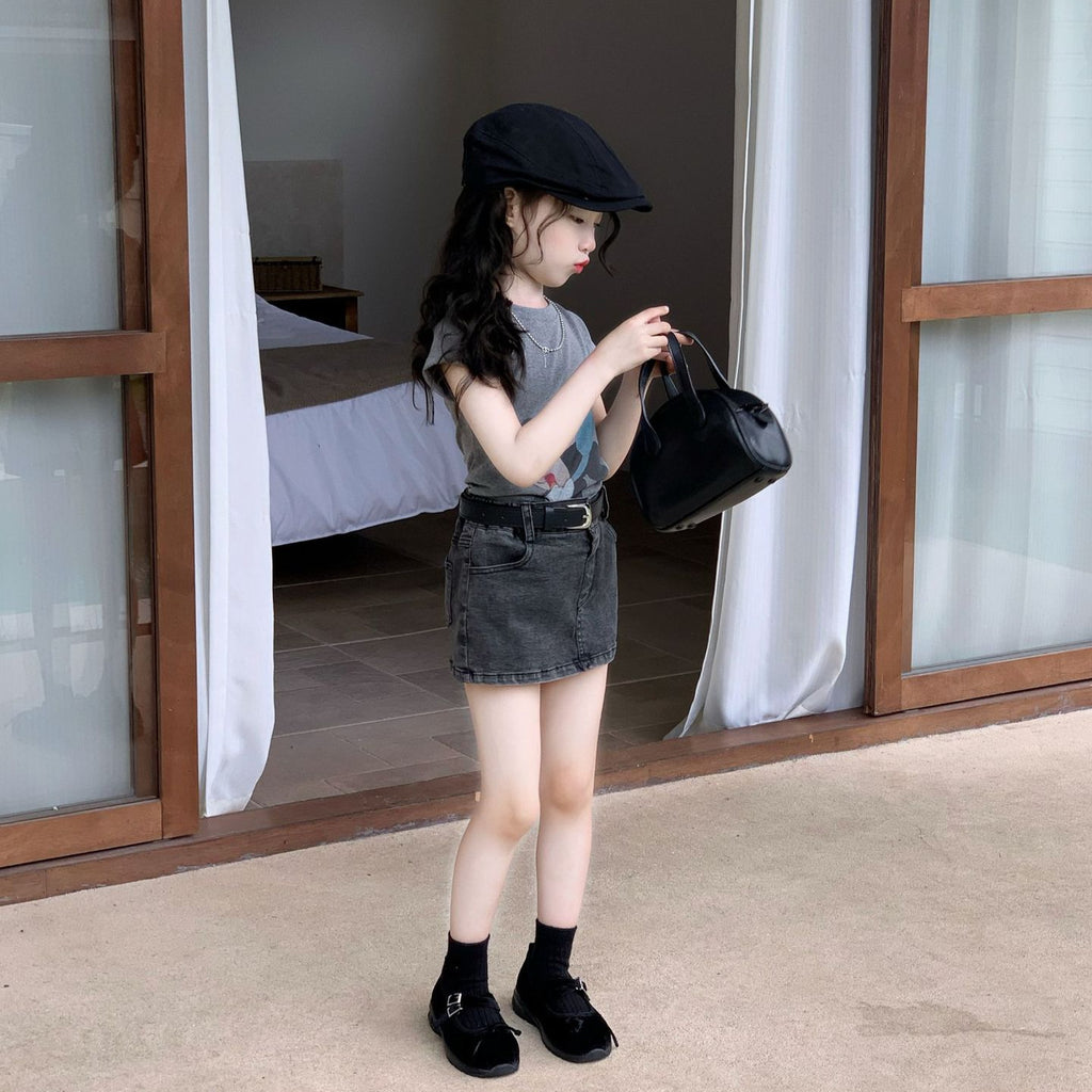 【90-150cm】韓版米妮印花T | 復古辣妹包臀裙