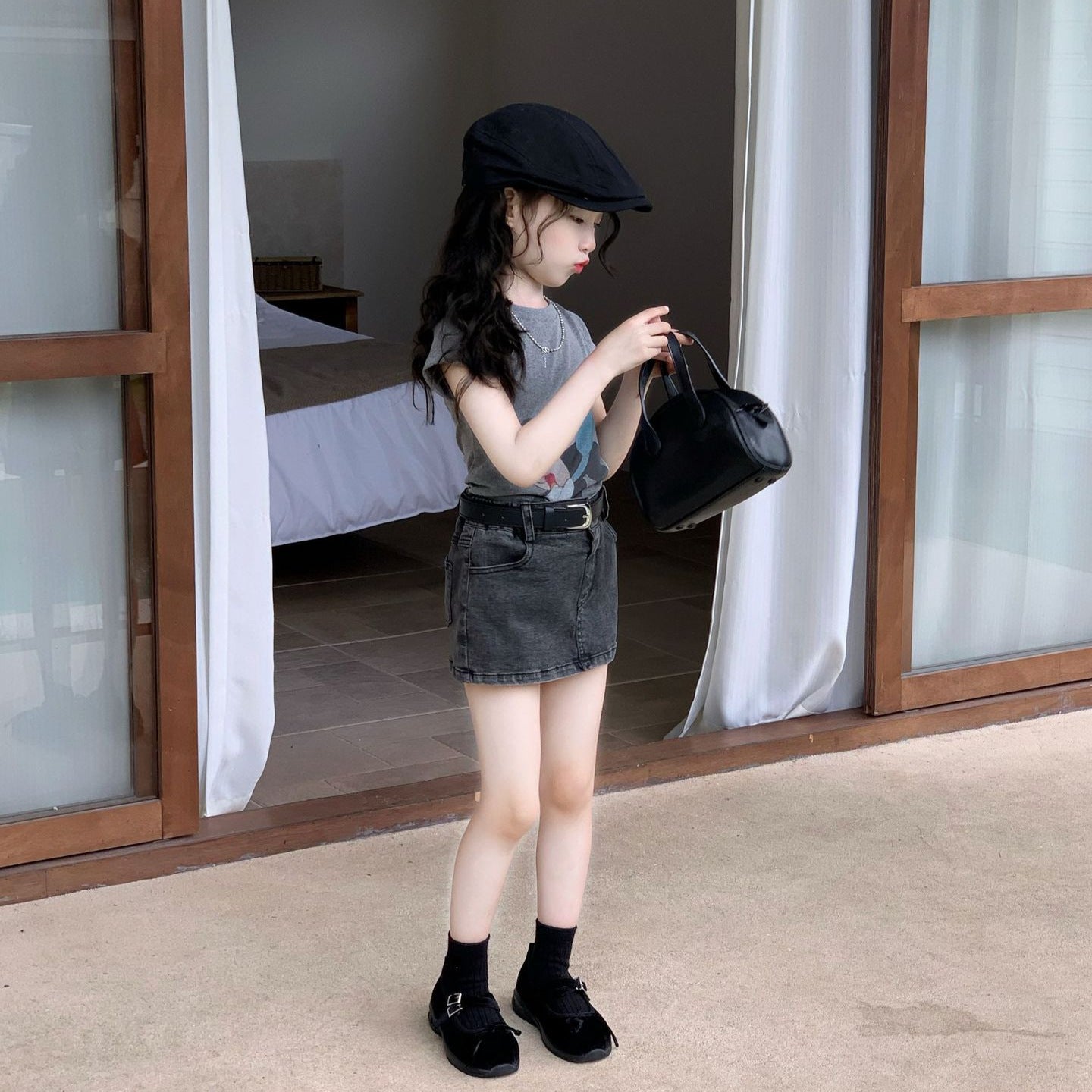 【90-150cm】韓版米妮印花T | 復古辣妹包臀裙