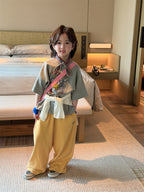【90-150cm】韓版前後卡通印花圓領T