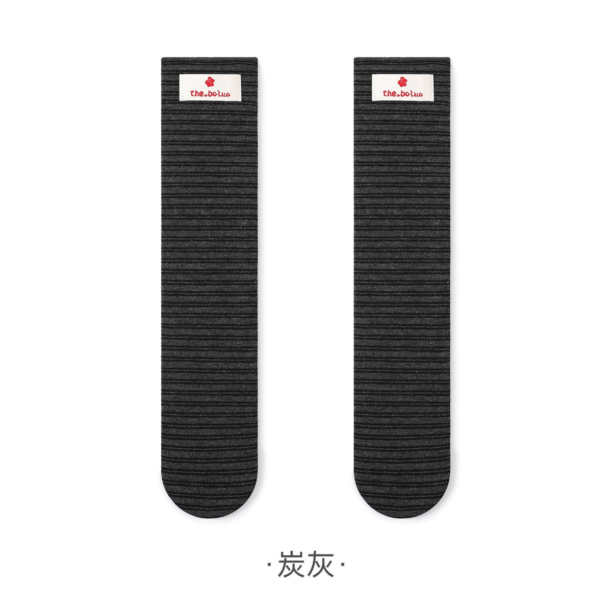 ꒰7色꒱韓系條紋木耳邊貼標堆堆中筒襪