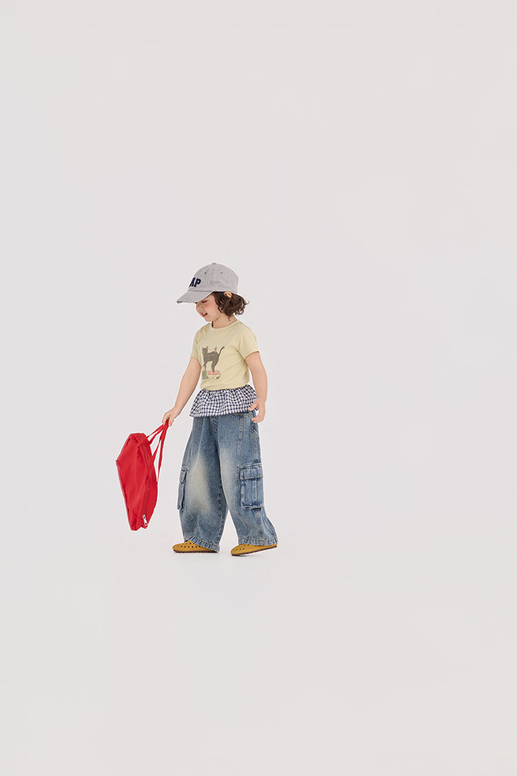 【90-150cm】工裝牛仔褲