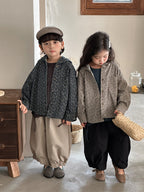 【80-140cm】復古碎花連帽外套