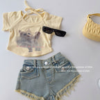 【90-150cm】復古毛邊包臀熱褲