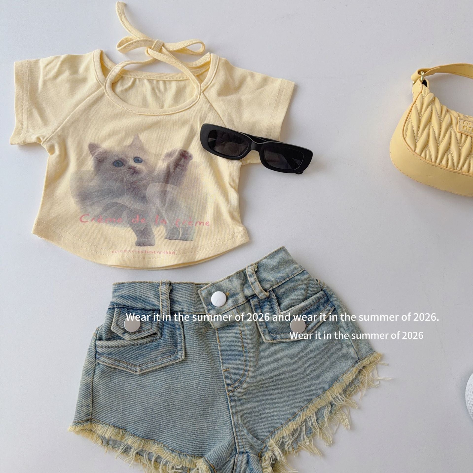 【90-150cm】復古毛邊包臀熱褲