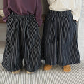 【80-140cm】豎條紋復古闊腿褲